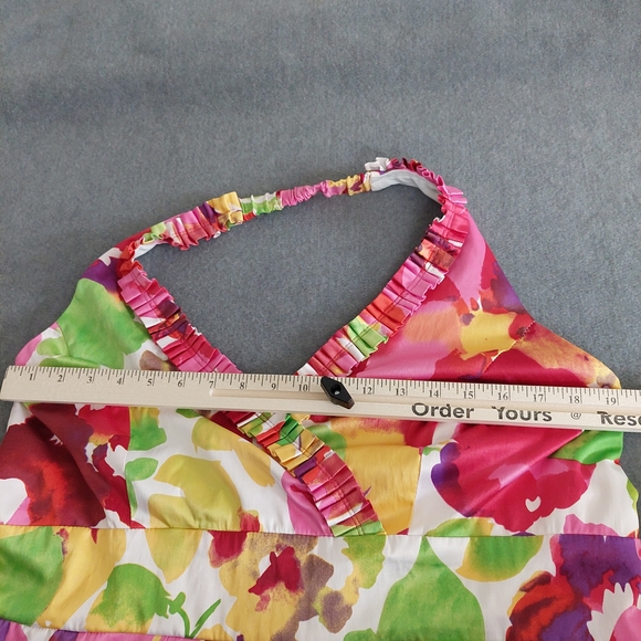 Blu Sage Floral Halter Mini Dress with Pockets Size 18W - Picture 8 of 9